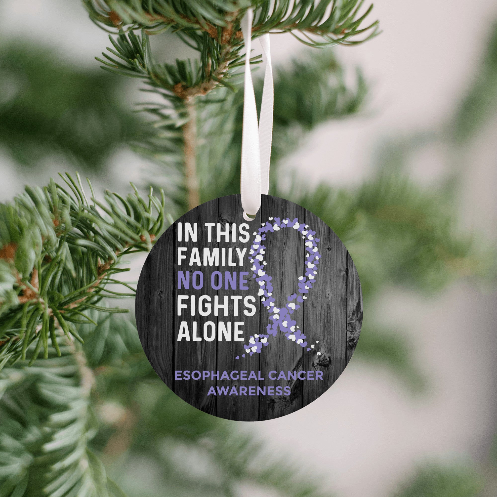 Esophageal Cancer Awareness Christmas Ornament