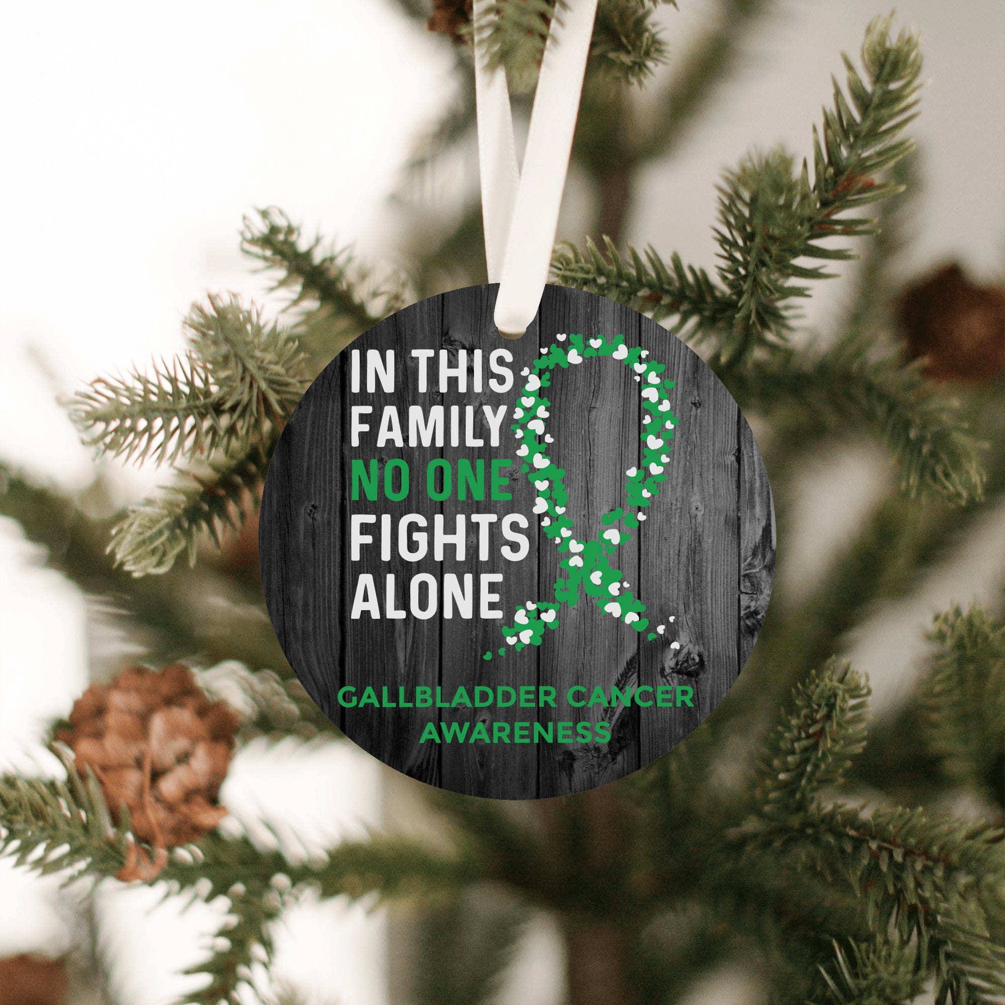 Gallbladder Cancer Awareness Christmas Ornament