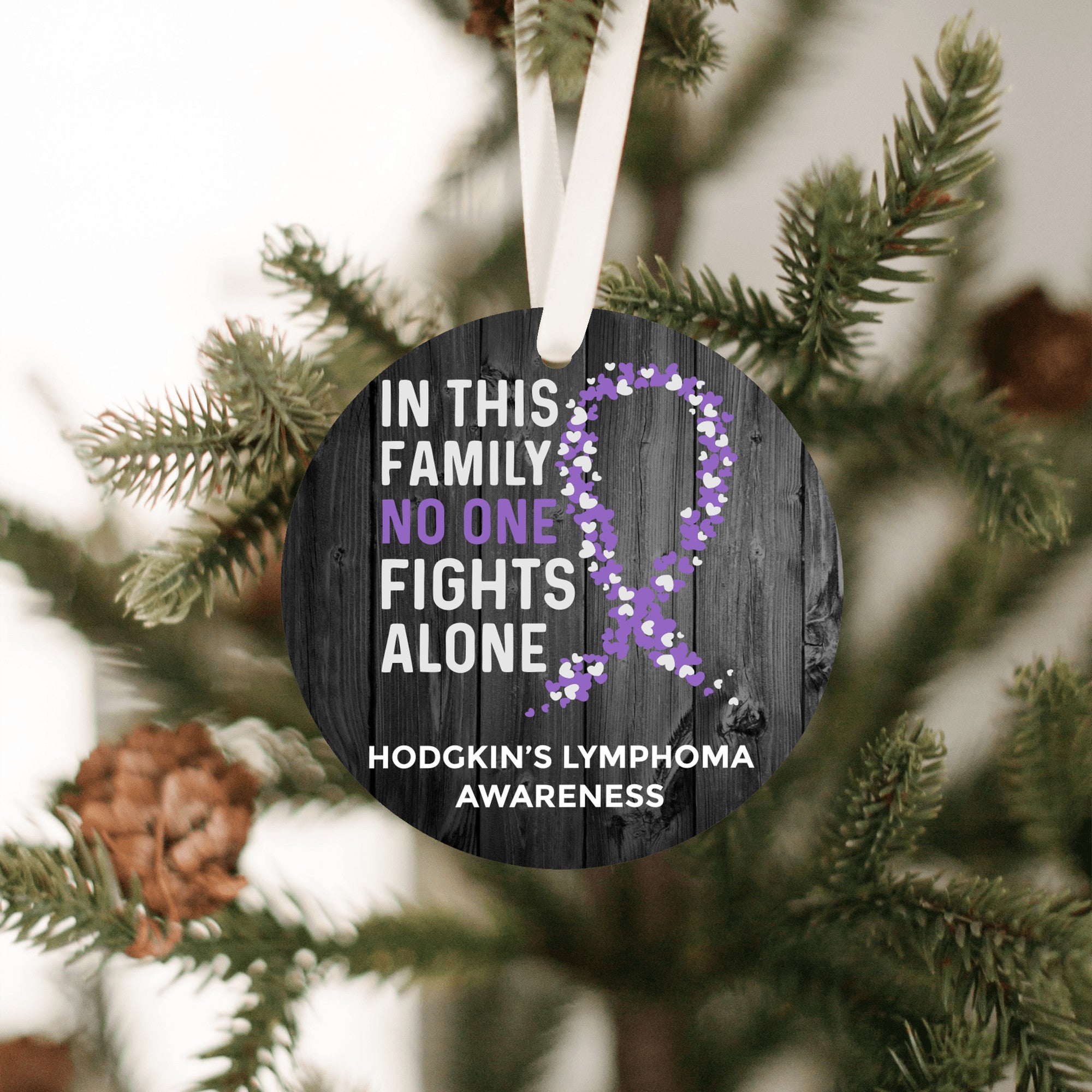 Hodgkin's Lymphoma Awareness Christmas Ornament