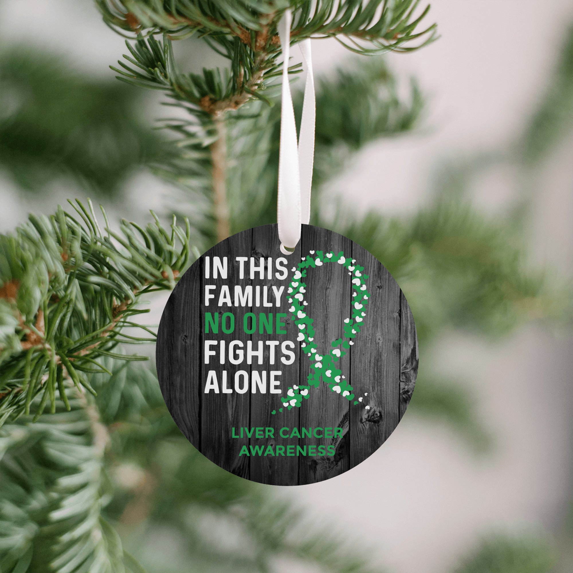 Liver Cancer Awareness Christmas Ornament