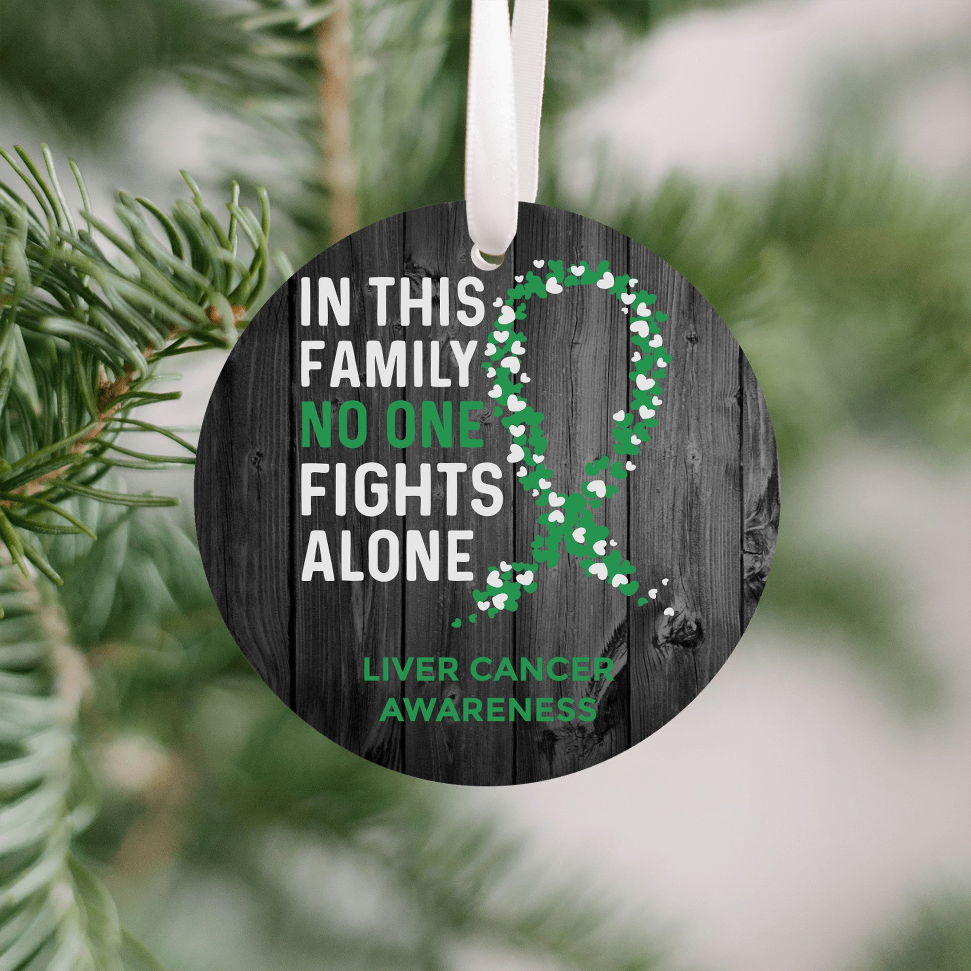 Liver Cancer Awareness Christmas Ornament