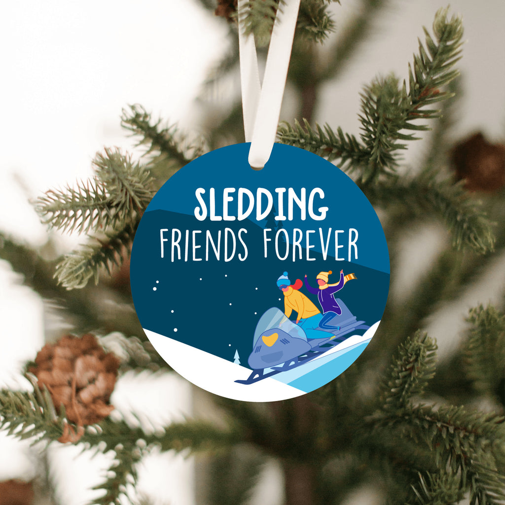 Snowmobiling Together Christmas Ornament